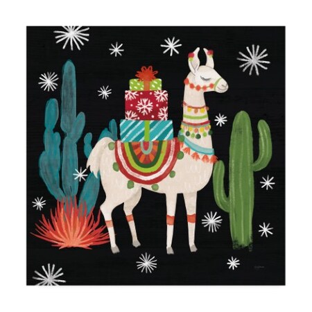 Trademark Fine Art Mary Urban 'Lovely Llamas Ii Christmas Black' Canvas Art, 35x35 WAP10246-C3535GG
